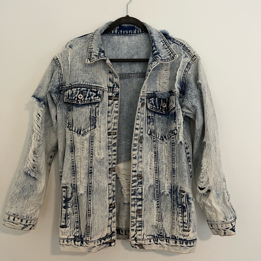 Acid wash denim jacket